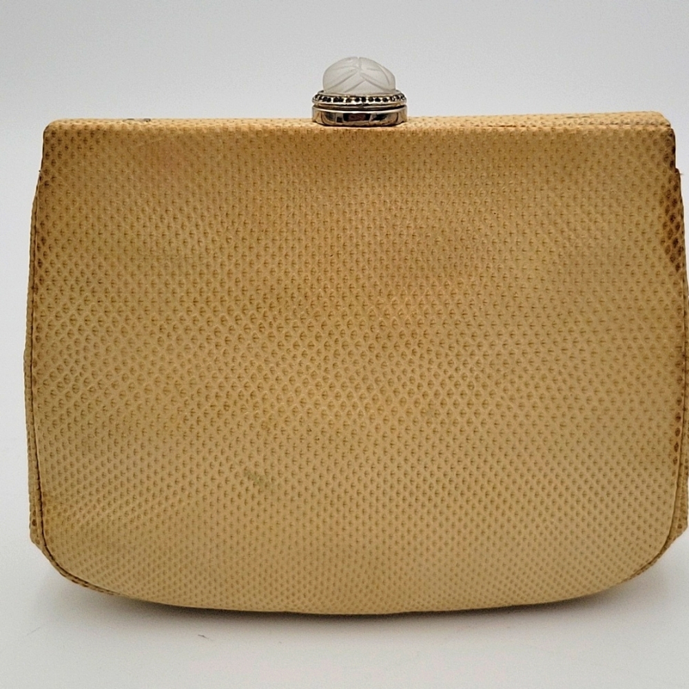 Vintage Judith Leiber Cream Lizard Clutch - Picture 5 of 11